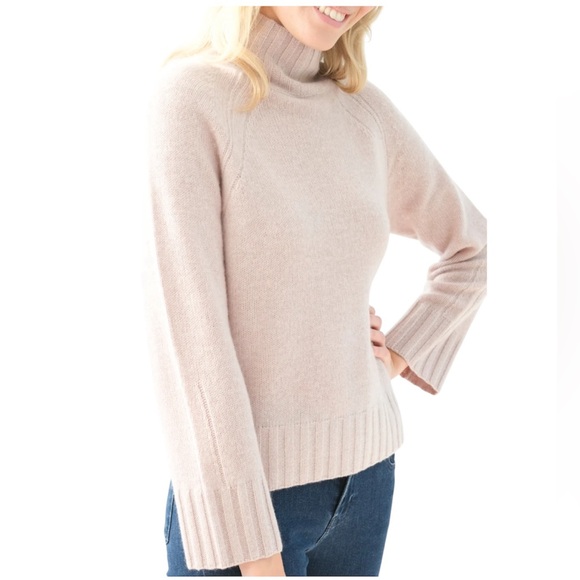 360 Cashmere Leighton Women’s 100% Cashmere Turtleneck Sweater Adobe Pink Size M - Picture 1 of 15
